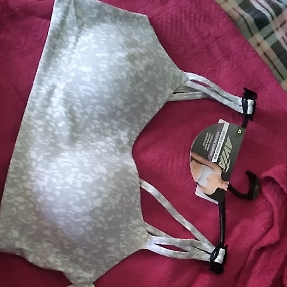 Avia Gray Sports Bra with Adjustable Straps